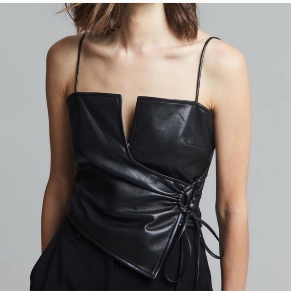 Nanushka Cosimo black vegan leather top, like new condition